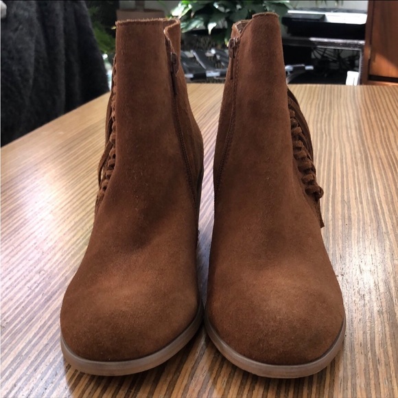 Reaction Kennerh Cole Suede Leather Fringe Booties Boots 6.5 - Picture 3 of 8